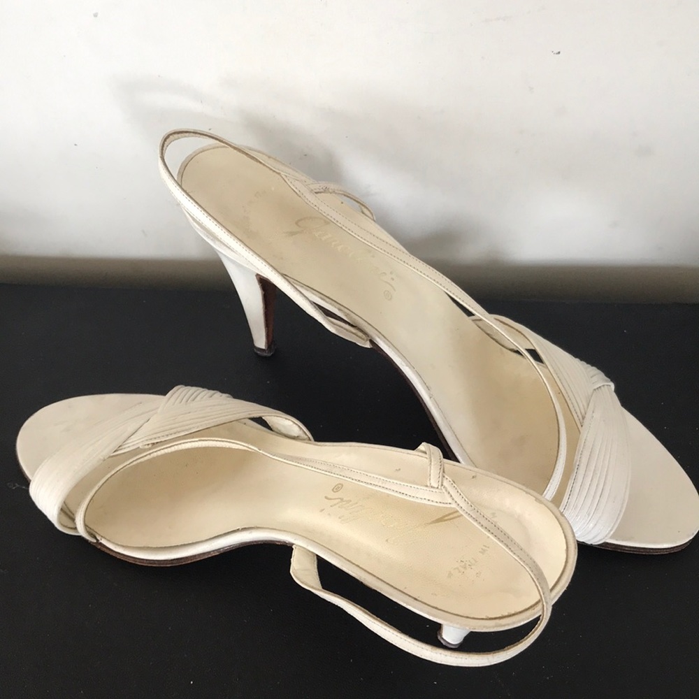 GAROLINI white heels 👠 SZ 8N Italy 🇮🇹